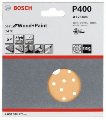 products/5 шлифлистов Best for Wood+Paint Multihole ?125 K400 2608608X79