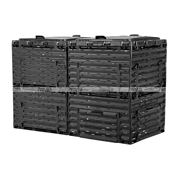 Компостер Piteco с крышкой 600 л чёрный К1160