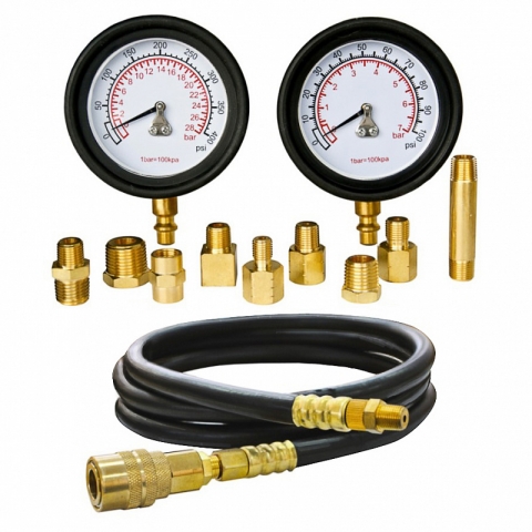 products/120-20028C, МАСТАК Манометр для измерения давления масла, два манометра, 0-7 и 0-28 бар