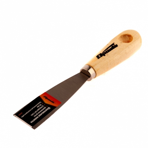 products/Шпательная лопатка из углеродистой стали, 30 мм, деревянная ручка Sparta 852035