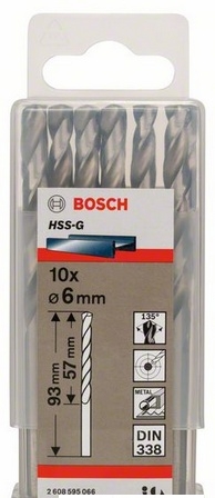 products/Сверло HSS-G Standardline (10 шт; 6х93 мм; HSS) по металлу Bosch 2608595066