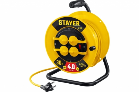 products/Силовой удлинитель на катушке STAYER ПВС 3x2.5 30м 4000Вт ip44 55064-30