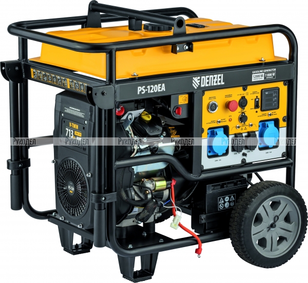 Генератор бензиновый PS-120EA, 12 кВт, 230 В, 40 л, разъём ATS, электростартер Denzel 946964