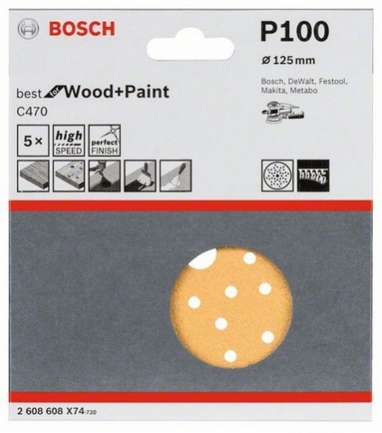 products/5 шлифлистов Best for Wood+Paint Multihole ?125 K100 2608608X74