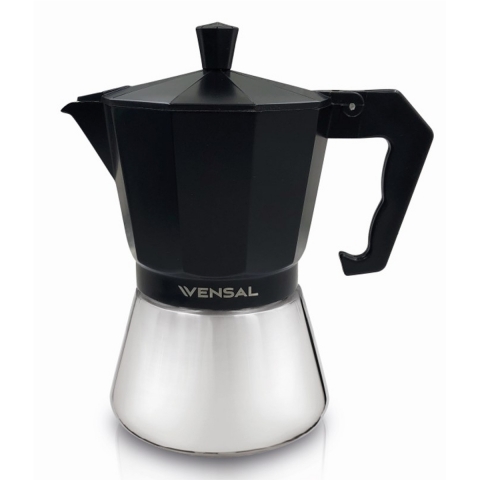 products/Гейзерная кофеварка Vensal VS3201 300 мл 6 чашек литой алюминий цвет черный