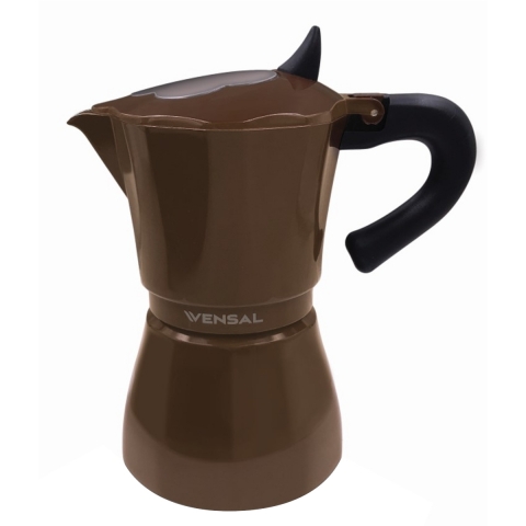 products/Гейзерная кофеварка Vensal VS3205  300 мл 6 чашек литой алюминий цвет черный