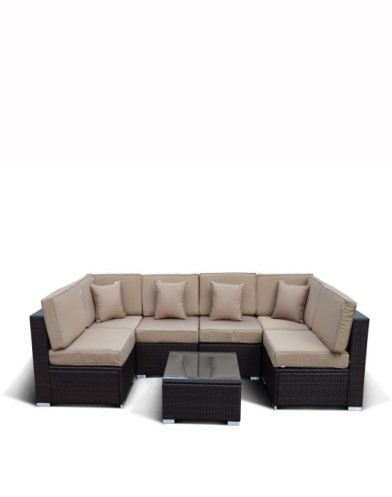 Комплект мебели  (иск. ротанг)  7 элементов YR822-W53 Old Brown
