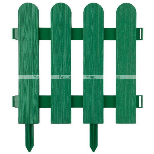 Забор декоративный, зеленый GRINDA "Штакетник" (арт. 422209-G)
