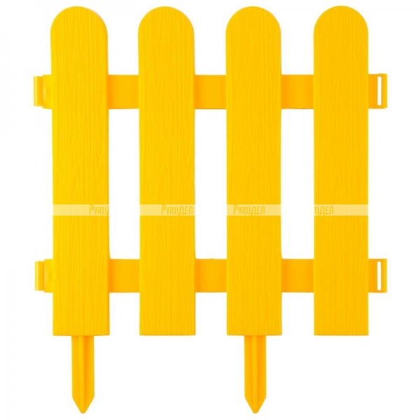 Забор декоративный, желтый GRINDA "Штакетник" (арт. 422209-Y)