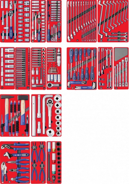 5-00323, МАСТАК Набор инструментов "ЭКСПЕРТ" для тележки, 17 ложементов, 323 предмета