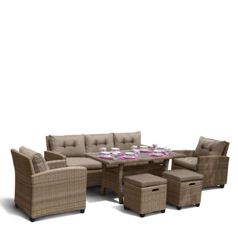 Комплект плетеной мебели afm 308g brown grey