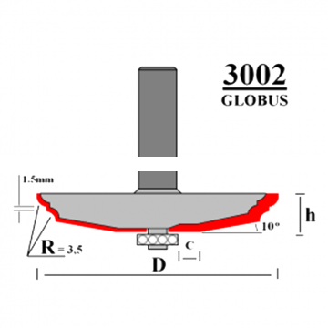Фреза Globus 3002 D83 (12) фигирейная горизонтальная
