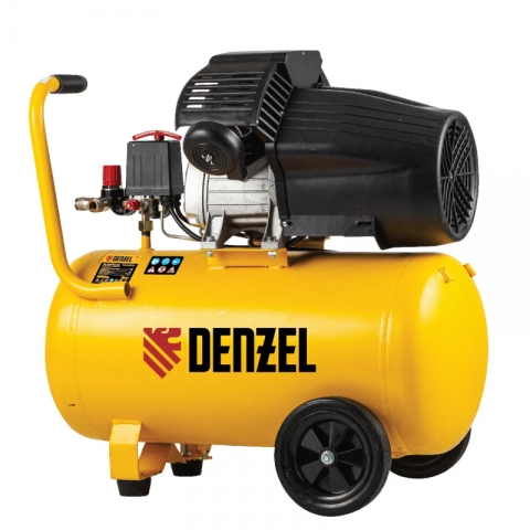 products/Компрессор воздушный прямой привод Denzel DCV1800/50, 1,8 кВт, 50 литров, 320 л/мин арт. 58168
