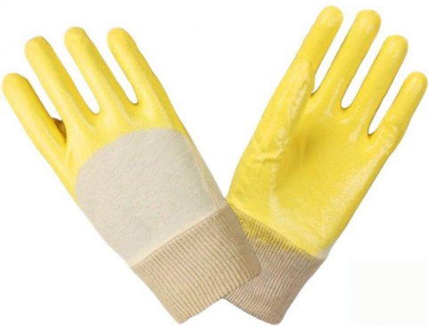 products/Перчатки нитриловые частичный облив облегченные манжет резинка, желтые, Факел арт. 87451092
