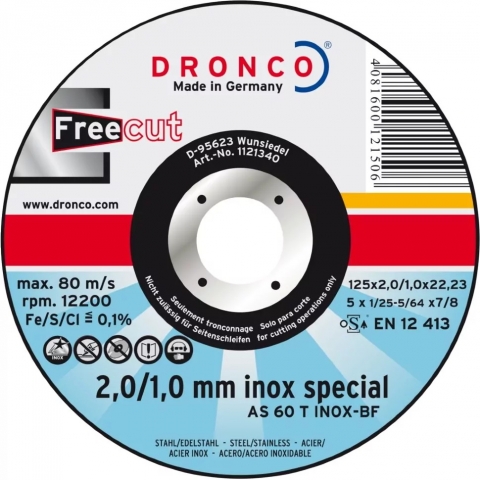 products/Отрезной диск по нержавейке InoxFree AS46 230x3/2x22,23 BOX-10 Dronco 6900914