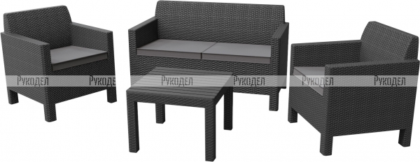 Комплект мебели Allibert Orlando set with small  table (17202809) графит, 226515