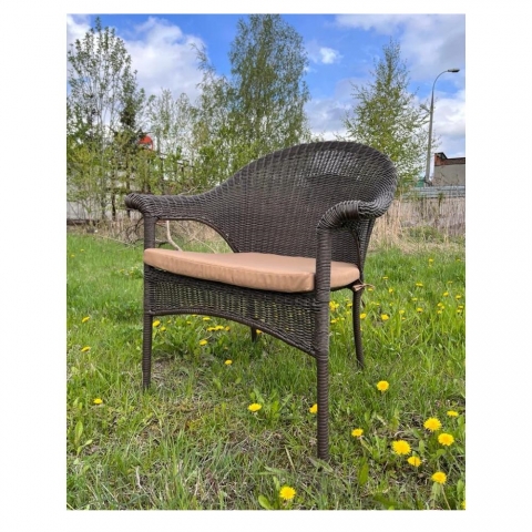 products/Плетеное кресло Afina LV-140B-Brown с подушкой в комплекте арт. LV-140B-Brown