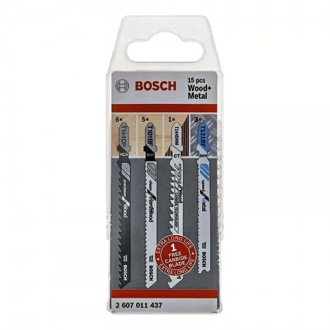 products/Набор пилок для лобзика по дереву и металлу (15 шт.) Bosch 2607011437