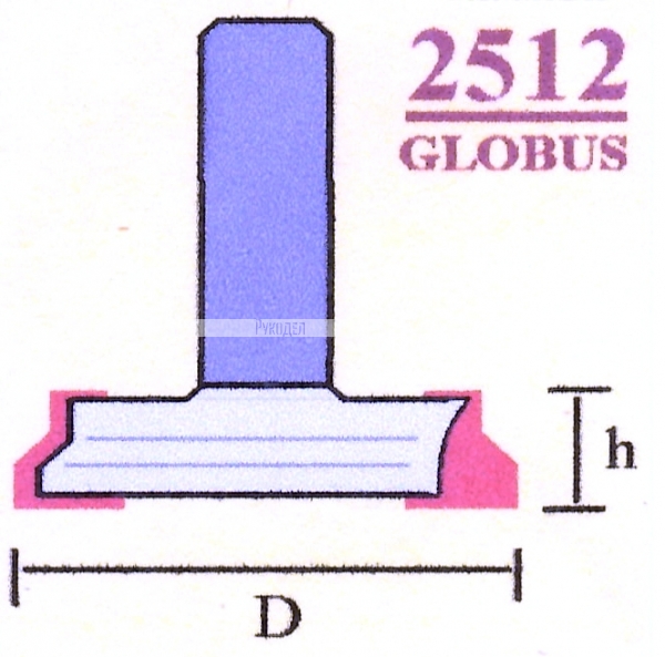 Фреза Globus 2512 d25 пазовая конструкционная