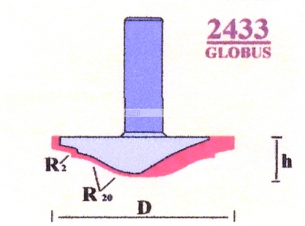 Фреза Globus 2433 d40 фигирейная горизонтальная