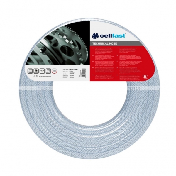 Шланг технический Cellfast 6,0 × 2,0 мм 25 м, арт. 20-237