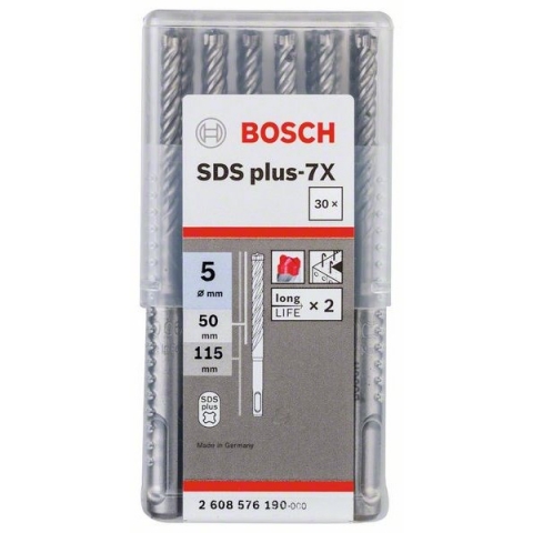 products/Бур SDS Plus-7X (30 шт; 5x50x115 мм) Bosch 2608576190