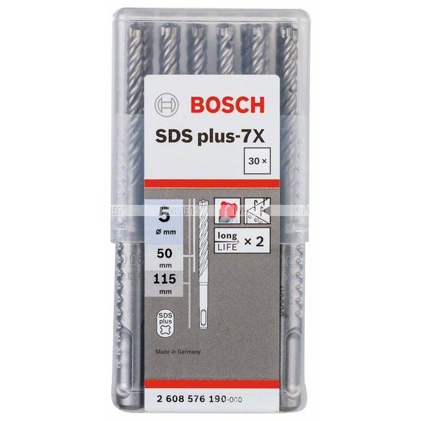 Бур SDS Plus-7X (30 шт; 5x50x115 мм) Bosch 2608576190