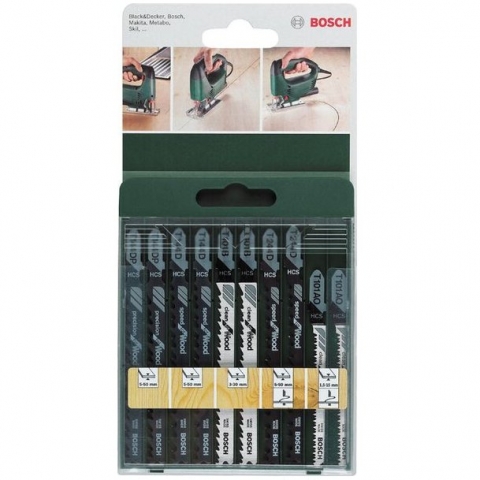 products/Набор из 10 пильных полотен по дереву, с T-образным хвостовиком SET Bosch  2609256744