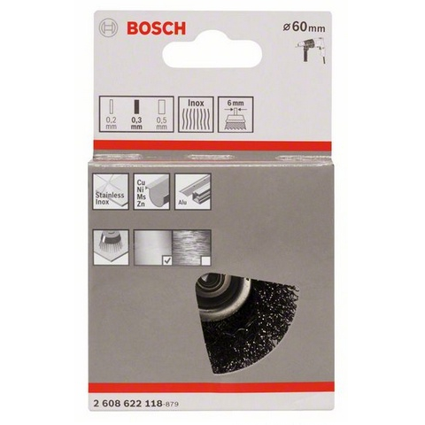 products/Чашечная щетка Bosch 6мм 0.3 х 60мм витая inox (арт. 2608622118)