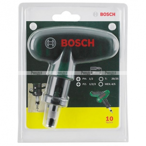 Карманная отвертка с 9 битами DIY Bosch (арт. 2607019510)