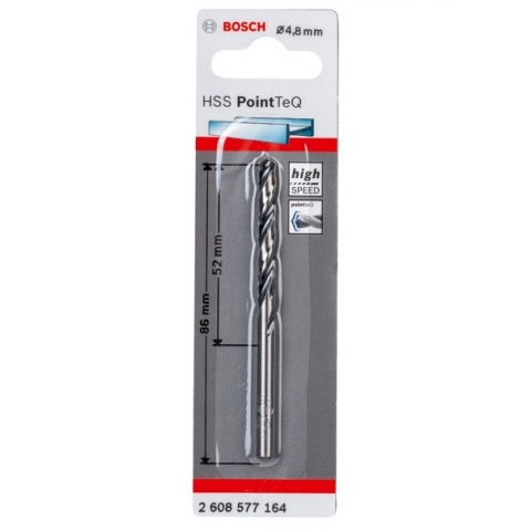 products/Спиральное сверло Bosch HSS PointTeQ 4.8 мм DIN 338 (135 град.) по металлу (арт. 2608577164)