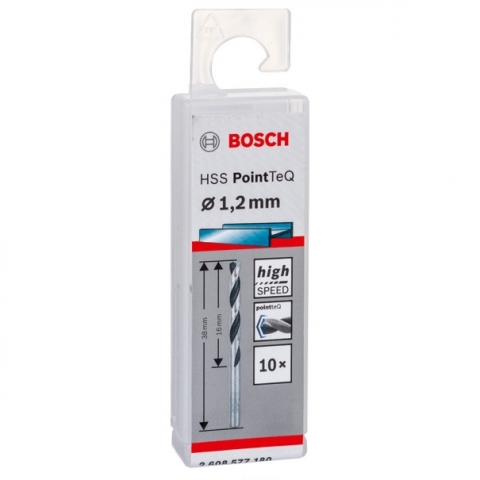 products/Спиральное сверло Bosch HSS PointTeQ 1.2 мм DIN 338 (135 град.) по металлу (10 шт.) (арт. 2608577180)