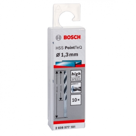 products/Спиральное сверло Bosch HSS PointTeQ 1.3 мм DIN 338 (135 град.) по металлу (10 шт.) (арт.2608577181)