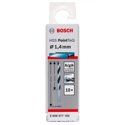 products/Спиральное сверло Bosch HSS PointTeQ 1.4 мм DIN 338 (135 град.) по металлу (10 шт.) (арт. 2608577182)