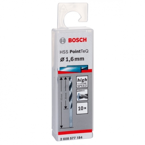 products/Спиральное сверло Bosch HSS PointTeQ 1.6 мм DIN 338 (135 град.) по металлу (10 шт.) (арт. 2608577184)