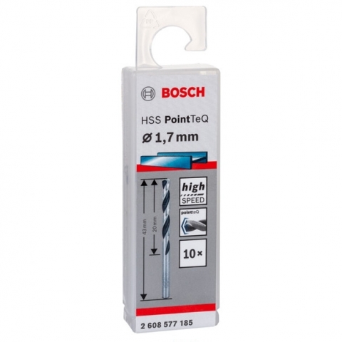 products/Спиральное сверло Bosch HSS PointTeQ 1.7 мм DIN 338 (135 град.) по металлу (10 шт.) (арт. 2608577185)