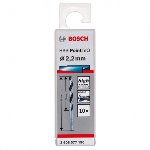 products/Спиральное сверло Bosch HSS PointTeQ 2.2 мм DIN 338 (135 град.) по металлу (10 шт.) (арт. 2608577190)