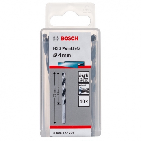 products/Спиральное сверло Bosch HSS PointTeQ 4.0 мм DIN 338 (135 град.) по металлу (10 шт.) (арт. 2608577208)