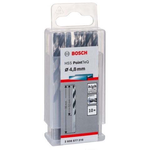 products/Спиральное сверло Bosch HSS PointTeQ 4.8 мм DIN 338 (135 град.) по металлу (10 шт.) (арт. 2608577216)