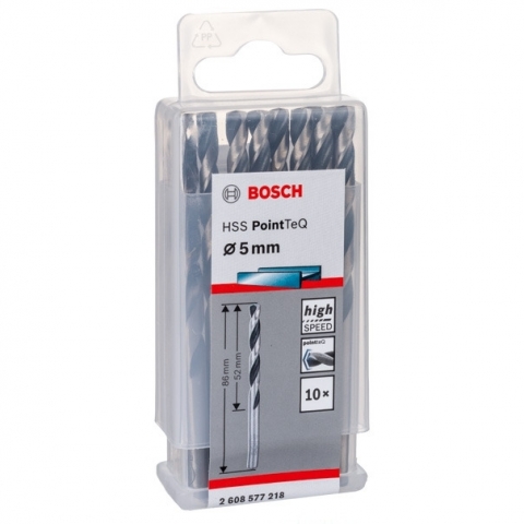 products/Спиральное сверло Bosch HSS PointTeQ 5.0 мм DIN 338 (135 град.) по металлу (10 шт.) (арт. 2608577218)