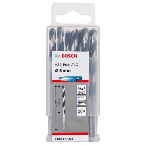 products/Спиральное сверло Bosch HSS PointTeQ 6.0 мм DIN 338 (135 град.) по металлу (10 шт.) (арт. 2608577228)