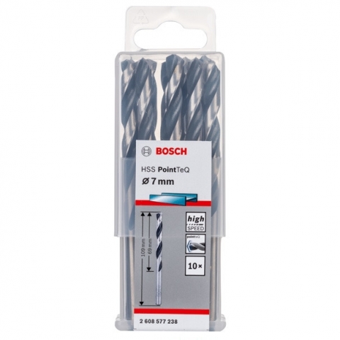 products/Спиральное сверло Bosch HSS PointTeQ 7.0 мм DIN 338 (135 град.) по металлу (10 шт.) (арт. 2608577238)