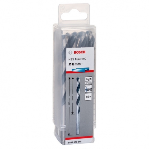 products/Спиральное сверло Bosch HSS PointTeQ 8.0 мм DIN 338 (135 град.) по металлу (10 шт.) (арт. 2608577248)