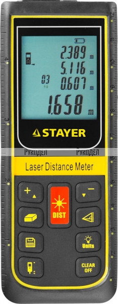 Дальномер PRO-Control лазерный, дальность 100м, точность 2мм, STAYER Professional арт.34959 