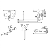 Смеситель для ванны с душем Bravat Louise F6191183CP-01L-RUS