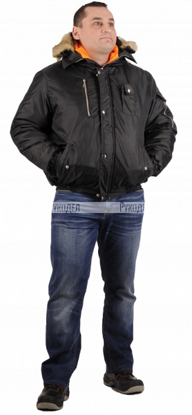 Куртка зимняя Аляска укороченная (тк.Оксфорд) ЭТАЛОН, черный, Факел арт. 87474836