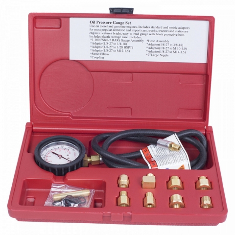 products/Манометр для измерения давления масла, 0-7 бар, комплект адаптеров МАСТАК 120-20020C