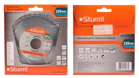 products/9020-125-22-36T Пильный диск, размер 125x22x36 зубьев, твердосплавные напайки Sturm!