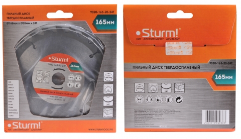 products/9020-165-20-24T Пильный диск, размер 165x20/16x24 зуба, твердосплавные напайки Sturm!