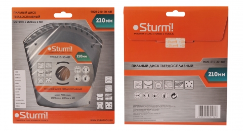 products/9020-210-30-48T Пильный диск, размер 210x30x48 зубьев, твердосплавные напайки Sturm!